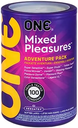 ONE® Condoms Mixed Pleasures | Variety Latex Condom Pack 100 Pack