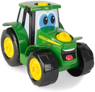 BUILD-A-BUDDY John Deere Tractor Toy and Toy Drill - Toddler STEM Take Apart Toys with 16 Individual Pieces and Kids Tools - Kids Building Toys Ages 3 Years and Up
