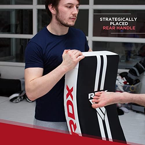 RDX Kick Shield Muay Thai Kickboxing, Heavy Curved Kicking Striking Body Pad, Punching Foot Target MMA Boxing Training, 3 Padded Handles