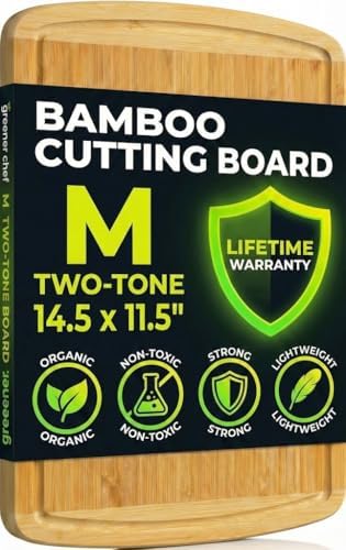 INDESTRUCTABLE Bamboo Cutting Board (Extra Large) with Vertical Grain Strength Technology - Non Toxic, Spacious and Lightweight 18" XL Chopping Board Gift - Replacements for Life