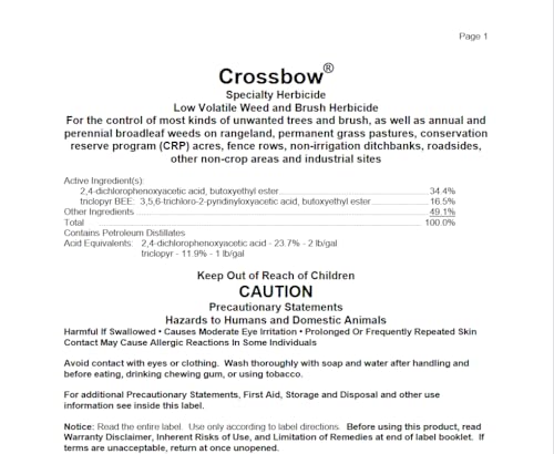 Crossbow Herbicide 128oz- Triclopyr + 2,4-D Ester - Helena