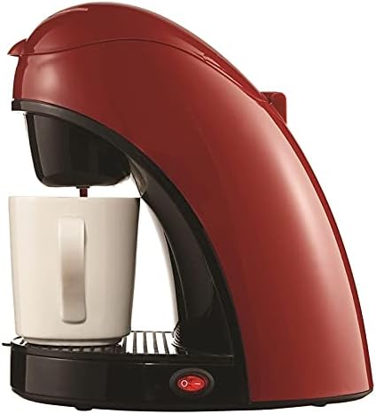 Brentwood TS-112R Single Cup Coffee Maker, 8.75 x 6.75 x 9.5-Inch, Red