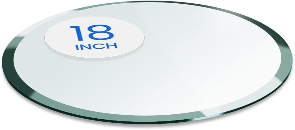 24 inch Round Glass Table Top - Tempered - 3/8" Thick Glass Surface, Safe Pencil Edge, Multipurpose for Dining Table, Patio, Coffee and End Table