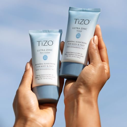 TIZO Ultra Zinc Body Face Sunscreen Tinted SPF 40, 3.5 oz