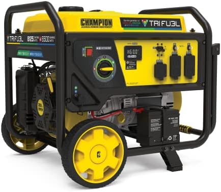 Champion Power Equipment 8125-Watt Electric Start Tri-Fuel Portable Generator with Free 3-Year Warranty