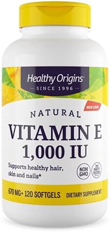 Healthy Origins Vitamin E 1,000 IU, Natural Mixed Tocopherols, 120 softgels