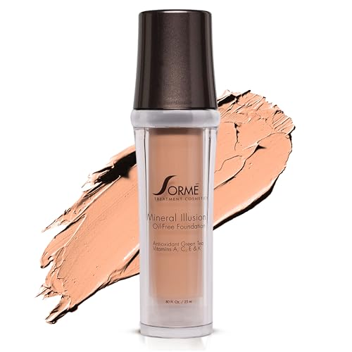 SORMÉ Mineral Illusion Fragrance & Oil Free Liquid Foundation with Non-Chemical Sunscreen, Mineral Formula, Hydrating with Shea Butter, Antioxidants Vitamins A, C, E, Medium Coverage for Smooth - 25ml