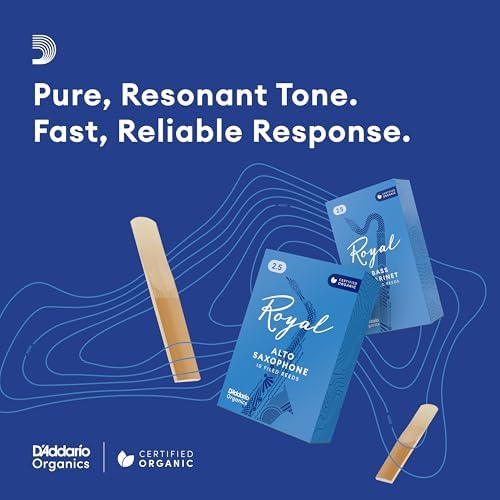 D'Addario Organics Royal Alto Saxophone Reeds Strength 1.5, 3-Pack