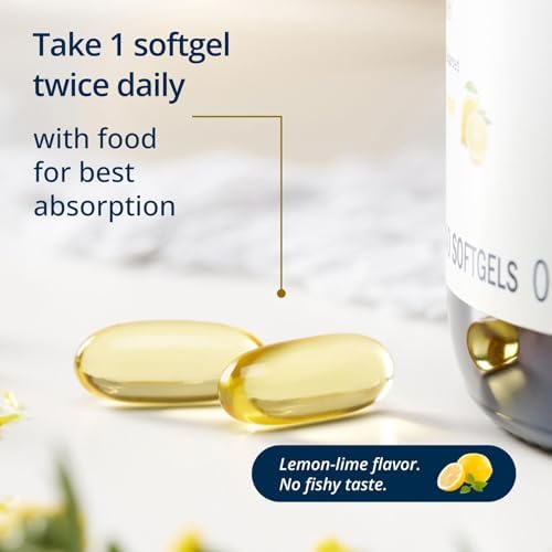 Metagenics OmegaGenics Omega-3 Fish Oil 1000mg EPA DHA -High Potency Omega 3 Supplement for Heart, Brain & Joint Health-Sustainably Sourced- 60 Softgels