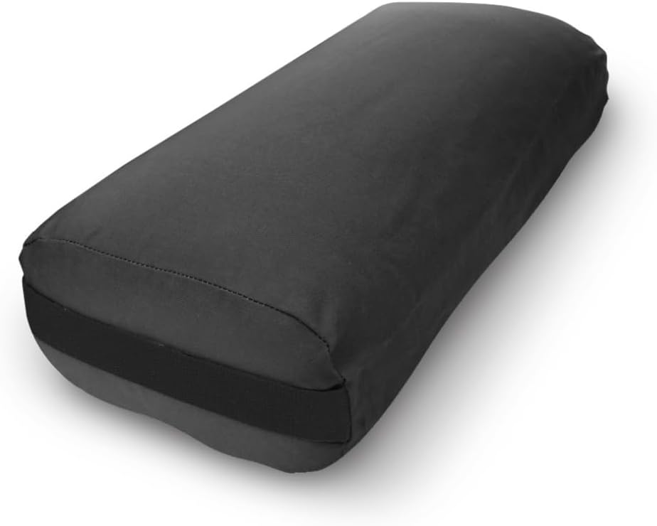 Bean Products Cotton Batting Yoga Bolster - Studio Grade Round or Rectangular Restorative Yoga Pillow for Pilates and Yin Practice - Soft Yet Firm Support with Cotton Cover - Made in The USA