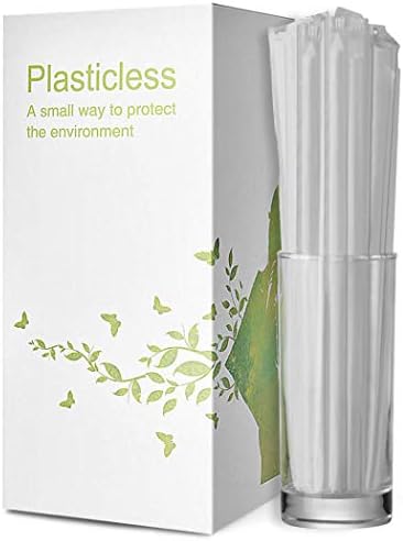 200 Count 100% Plant-Based Wrapped Compostable Straws | Plasticless Biodegradable Flexible Drinking Straws - A Fantastic Eco Friendly Alternative to