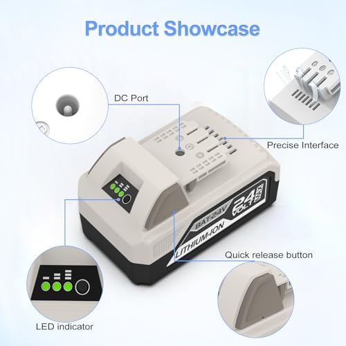 2Pack 6500mAh 24V Battery for Snow Joe 24V Battery