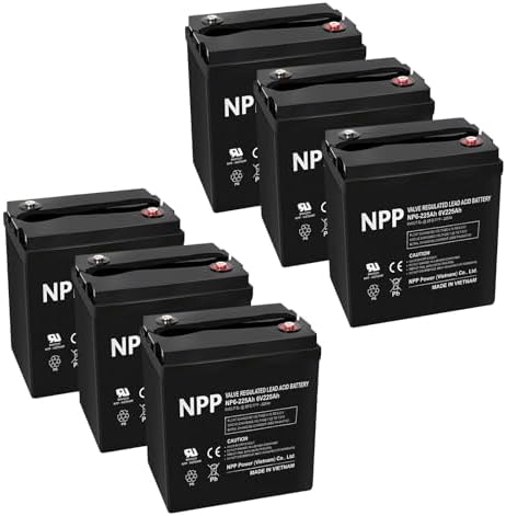 NPP 6V 225Ah AGM SLA Battery with T16 (M8) Terminal for Golf Cart (2 Pcs)