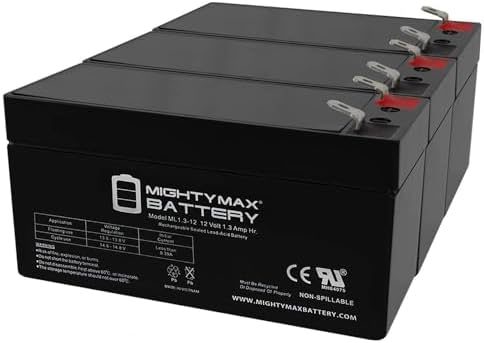 Mighty Max Battery ML1.3-12 - 12 Volt 1.3 AH, F1 Terminal, Rechargeable SLA AGM Battery