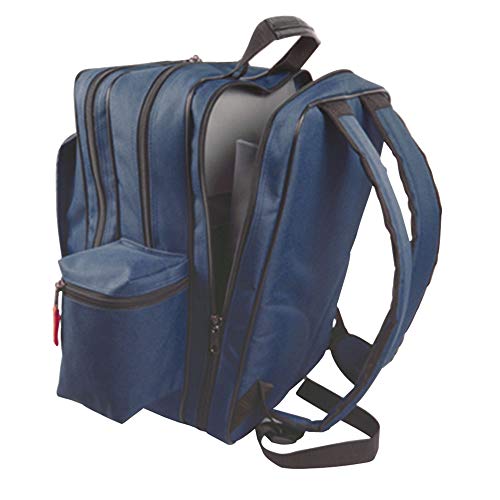 21st Century Plus Home Care Backpack: Waterproof 600D, Ergonomic Straps, Lockable Zippers - Laptop Sleeve & Mesh Pockets, 11.5"x9"x16", Navy