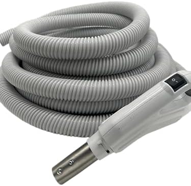 Universal Central Vacuum 30 ft High-Voltage Hose with Direct Connect Plug, ON-Off Switch Control at The Handle-Compatible with Most Inlets - Crushproof (30. Ft. Direct Connect)