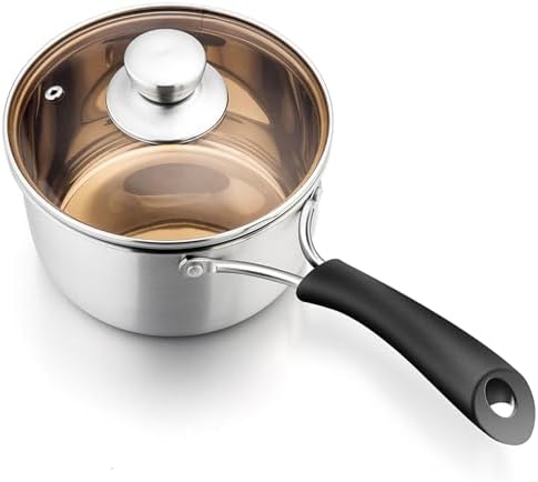 P&P CHEF 1 Quart Sauce Pan With Lid, Small Pot Saucepan, 1 Pc