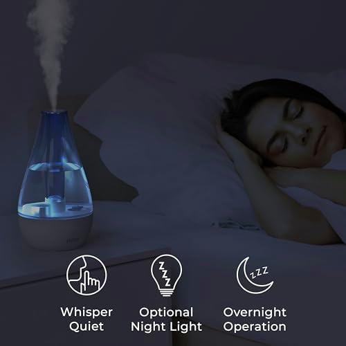 Pure Enrichment MistAire Ultrasonic Cool Mist Humidifier - Quiet Air Humidifier for Bedroom, Nursery, Office, & Indoor Plants - Lasts Up To 25 Hours