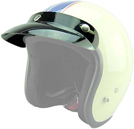 VCOROS 3 Snap 3/4 Open Face Helmet Peak Visor (Black)