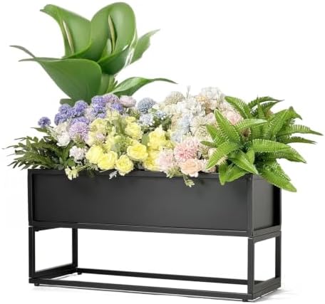 Cocoyard Metal Elevated Planter Box - 28" Raised Garden Bed with Legs for Indoor and Outdoor - Tall Rectangle Planter with Felt Liner