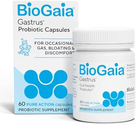 BioGaia Gastrus L reuteri Probiotic | 35 Years of Clinical Gut Research | L reuteri 6475 + 17938 Probiotics | Ease Gut Discomfort, Gas & Bloating | Promotes a Healthy Gut & Microbiome | 30 Chewables