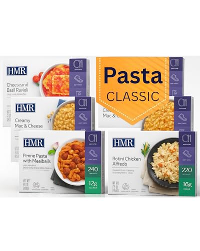 HMR Variety Entrée Meals Pack, 5 Ready-to-Eat Favorites | Entrée Variety Pack – Assorted Ready Meals – Microwave-Friendly – 5 Meals – Shelf Stable