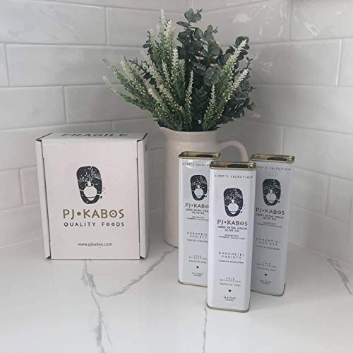P.J. KABOS 2025/26 Harvest, Everyday Greek Extra Virgin Olive Oil, Kosher, Greece, Cold Extracted, 16.9 oz Tin, Koroneiki
