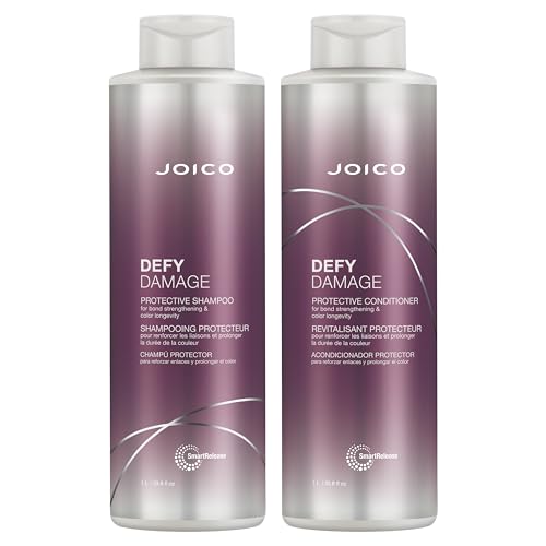 Joico Defy Damage Protective Shampoo & Conditioner Set | For Color-Treated Hair | Strengthen Bonds & Preserve Hair Color | With Moringa Seed Oil &