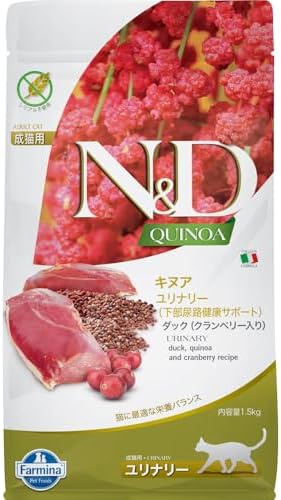 Farmina N&D, Quinoa Urinary Duck Formula Adult Dry Cat Food, 3.3lb