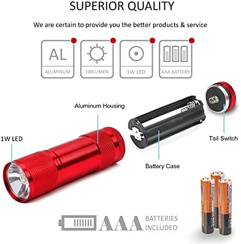 FASTPRO 20-Pack Aluminum LED Flashlights Set with AAA Batteries (1W)