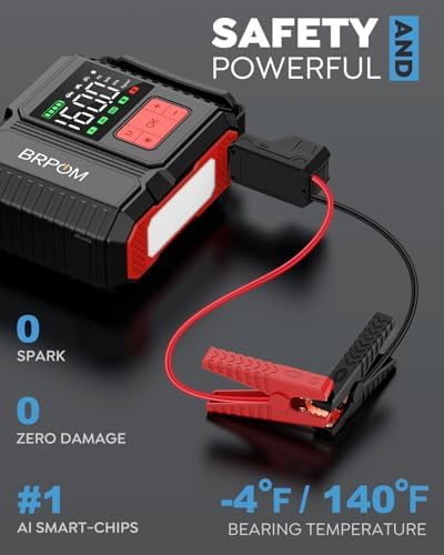 Car Jump Starter with Air Compressor, 9000A Peak 26800mah (Up to All Gas or 12.0L Diesel Engine