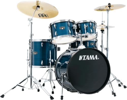 Tama Imperialstar Complete Drum Set - 5-piece - 20" Kick - Hairline Blue