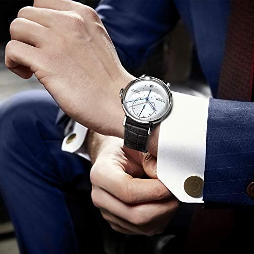 FEICE Bauhaus Mechanical Watch Men's Analog Waterproof Automatic Casual Dress Watches with Domed Mirror Leather Bands Date -FM202