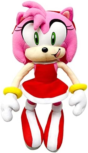 GE Animation GE-52635 Sonic the Hedgehog 9" Amy Rose in Red Dress Stuffed Plush