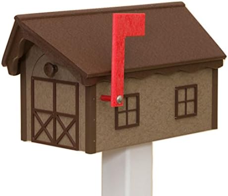 Recycled Poly Plastic Barn Mailbox USA Handmade (Weatherwood)