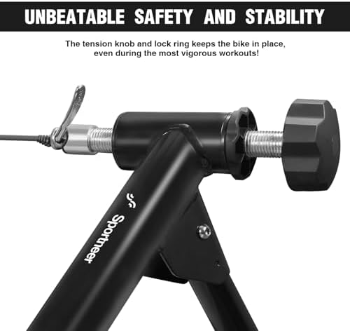 Sportneer Bike Trainer - Fluid Stationary Bike Stand for 26-29" & 700C Wheels - Auto Resistance Control Bike Trainer Stand for Indoor Riding with