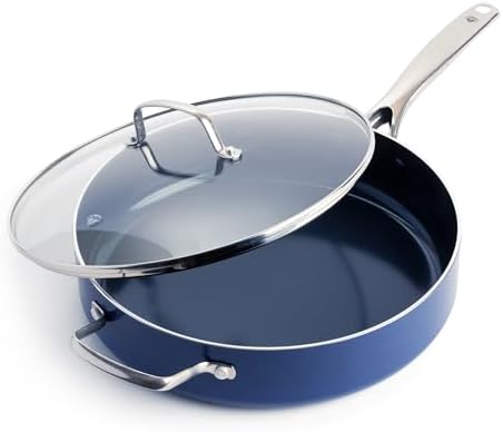 Blue Diamond 10" Diamond Infused Ceramic Nonstick Frying Pan Skillet, Blue | PFAS-Free Ceramic Nonstick, Dishwasher & Oven Safe, Stay Cool Handle, Durable Metal Utensil Safe, Egg & Omelet Pan