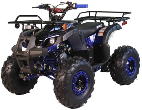X-PRO 125cc ATV 4 Wheels Quad 125 ATV Quads with LED Lights, Big 19"/18" Tires!（Army Black）