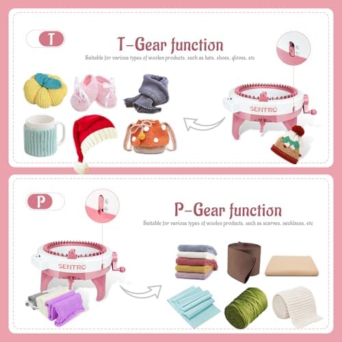 FYGAIN SENTRO Knitting Machine 40 Needles, Automatic Circular Knitting Crochet Machine for Kids/Adults