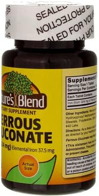 Nature's Blend Ferrous Gluconate Tablets, 100 Count