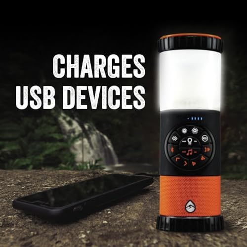 ECOXGEAR EcoLantern: Indoor/Outdoor Portable Bluetooth Speaker, 88dB Loud, IP67 Waterproof, with 360 Degree Sound and Party Lights