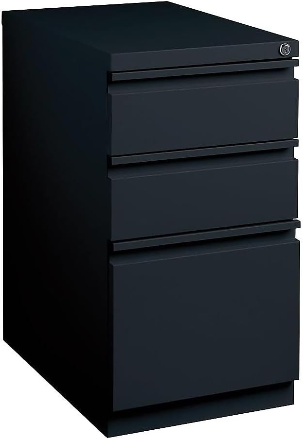 Staples 3-Drawer Vertical File Cabinet, Letter Size Documents, Lockable, 19.88" D x 15" W x 27.75" H, Black