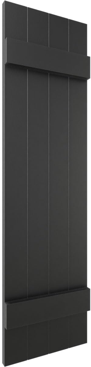 14"W x 59"H Lifetime Vinyl, Standard Four Board Joined, Board-n-Batten Shutters, w/Installation Shutter-Lok's & Matching Screws (Per Pair), Forest Green