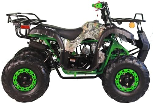 X-PRO 125cc ATV 4 Wheels Quad 125 ATV Quads with LED Lights, Big 19"/18" Tires!（Army Black）