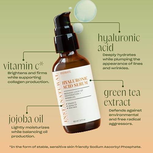 InstaNatural Vitamin C Face Serum, Brightens, Hydrates and Reduces Signs of Aging, with Vitamin C, Hyaluronic and Ferulic Acid, 1 FL Oz | All Skin Types, Brightens, Hydrates, and Reduces Signs of Aging, with Vitamin C, Hyaluronic Acid, and Ferulic Acid