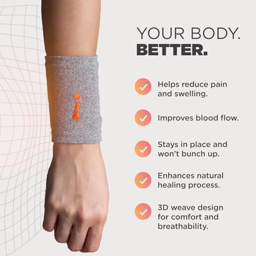 Incrediwear Wrist Sleeve – Wrist Brace for Women and Men, Helps with Inflammation, Swelling & Joint Pain Relief, Wrist Support for Recovering from Injury & Surgery (Grey, Large)