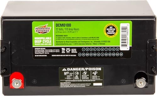 Interstate Batteries 12V 35Ah SLA AGM Deep Cycle Battery Insert Terminal