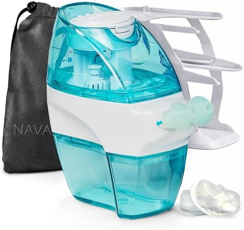 NAVAGE® Deluxe Bundle: Nose Cleaner, 30 SaltPods, Caddy, Black Bag | Deluxe Set: Powered Nose Sinus Cleaner, Storage Caddy, Batteries & Matching Black Travel Bag for Congestion & Sinus Relief