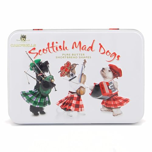 Campbells Shortbread Scottish Mad Dogs Assorted Cookies Tin 5.3 Oz (150g) - Pure Butter Scottish Shortbread Cookies from Scotland
