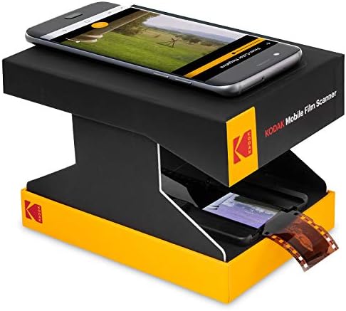 KODAK Mobile Film Scanner, 35mm Negative Scanner & Slide Viewer, App-Based | Scan and view old 35mm color and B&W negatives and slides, LED backlit
